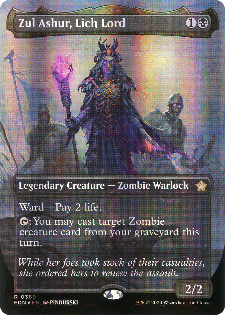 Image of Zul Ashur, Lich Lord (Borderless) (Mana Foil) [Foundations]