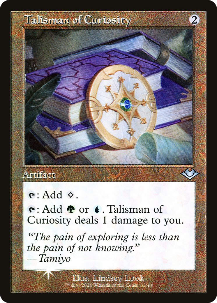 Image of Talisman of Curiosity (Retro Frame) (MH1-035) - Modern Horizons 1 Timeshifts Etched Foil