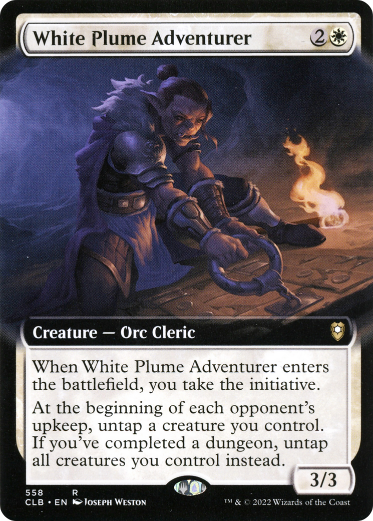 Image of White Plume Adventurer (Extended Art) [Commander Legends: Battle for Baldur's Gate]