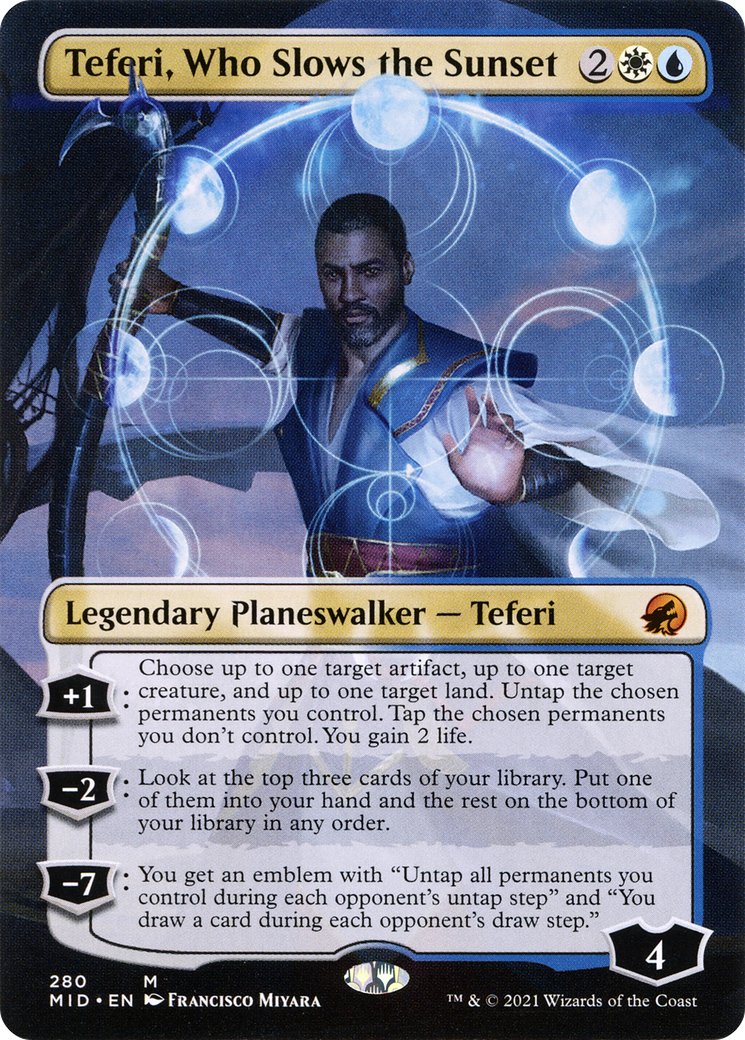 Image of Teferi, Who Slows the Sunset (Borderless) [Innistrad: Midnight Hunt]