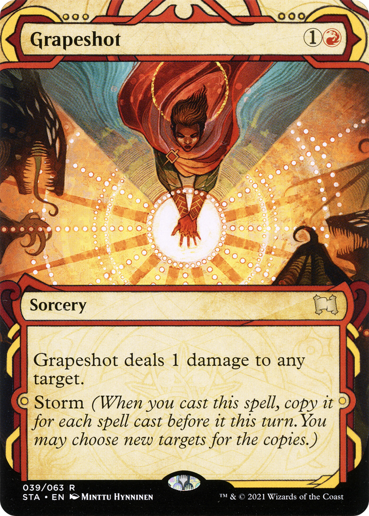Image of Grapeshot (STA-039) - Strixhaven Mystical Archive: (Showcase) (Borderless) Etched Foil