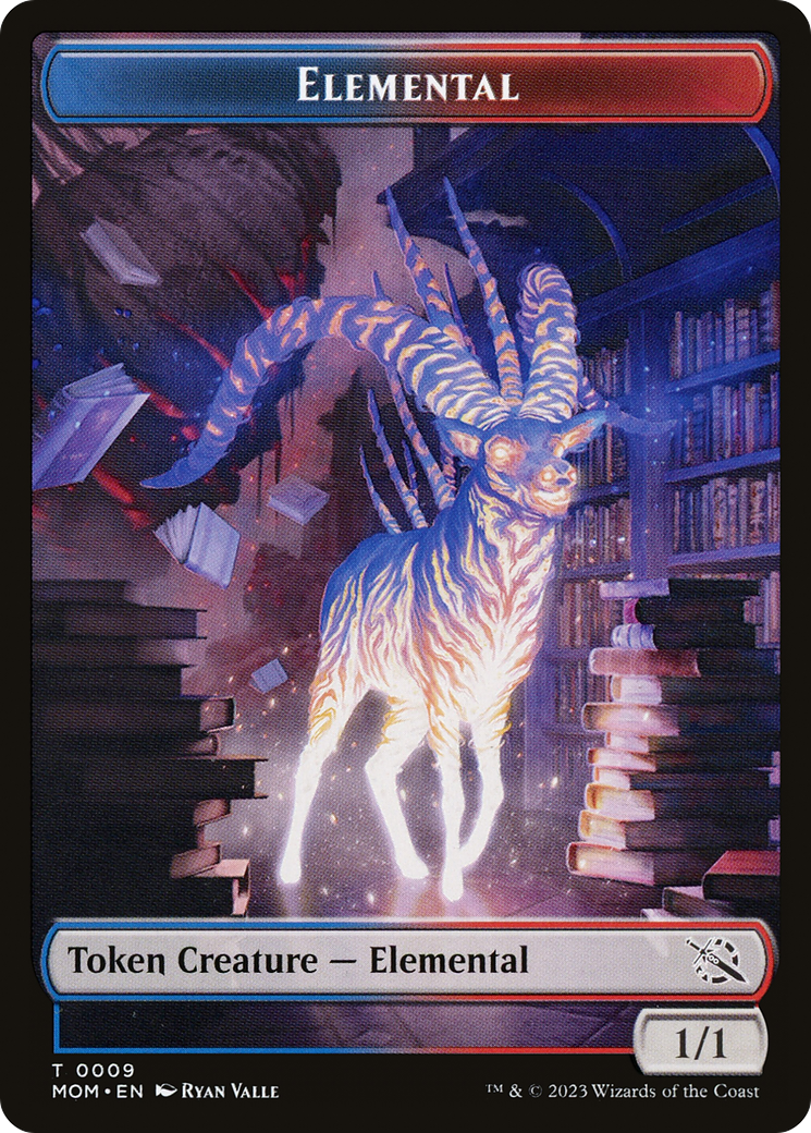 Image of Elemental (09) // Dinosaur Double-Sided Token [March of the Machine Tokens]