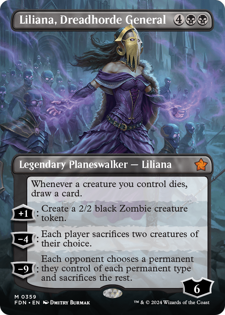 Image of Liliana, Dreadhorde General (Borderless) [Foundations]
