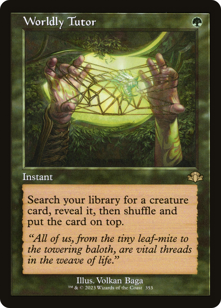 Image of Worldly Tutor (Retro) [Dominaria Remastered]