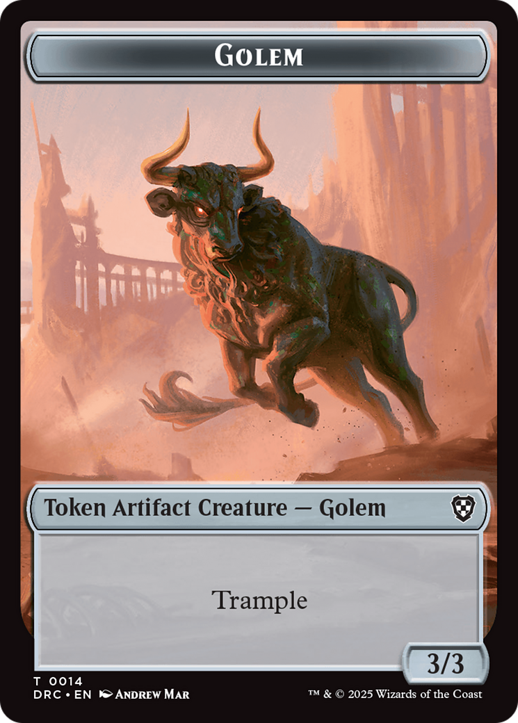 Image of Golem (0014) // Golem (0015) Double-Sided Token [Aetherdrift Commander Tokens]