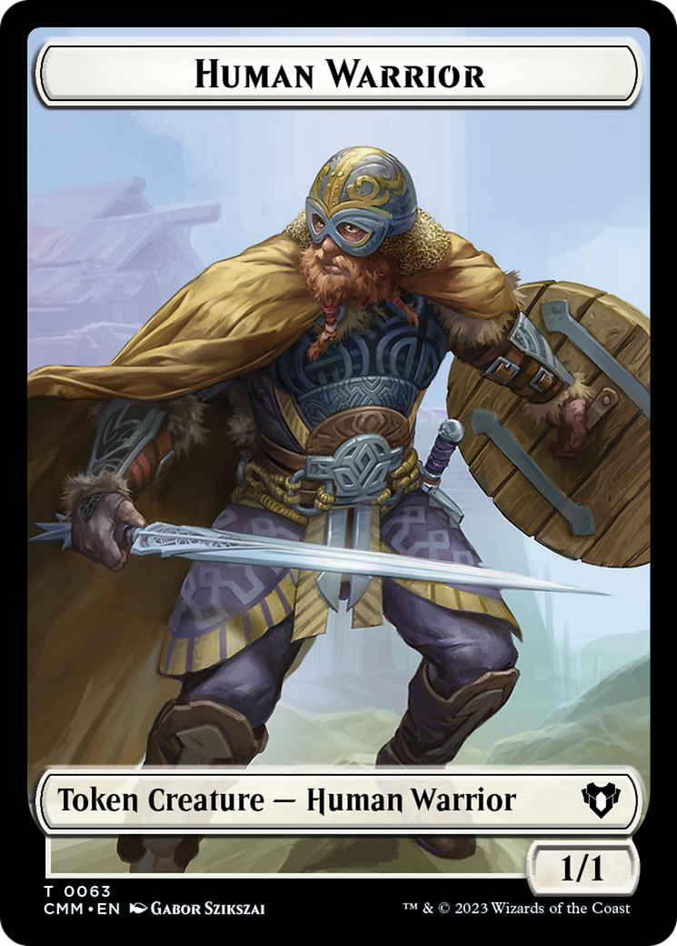 Image of Human Warrior // Zombie Army Double-Sided Token [Commander Masters Tokens]