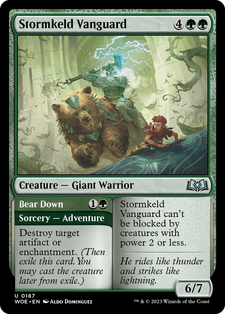 Image of Stormkeld Vanguard // Bear Down [Wilds of Eldraine]