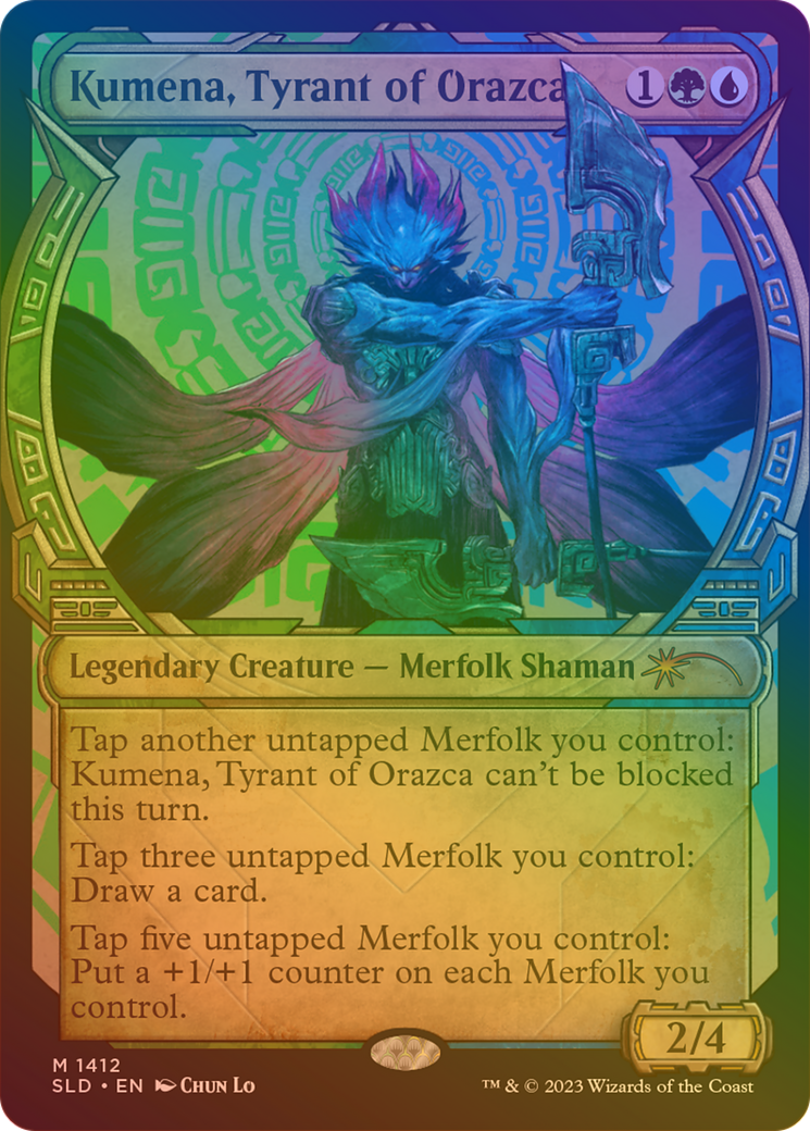 Image of Kumena, Tyrant of Orazca (Rainbow Foil) [Secret Lair Drop Series]