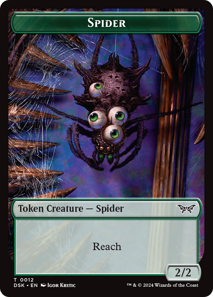 Image of Insect (0013) // Spider Double-Sided Token [Duskmourn: House of Horror Tokens]