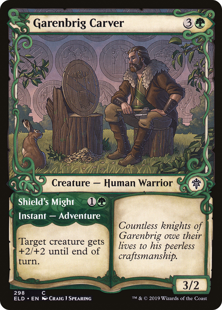 Image of Garenbrig Carver // Shield's Might (Showcase) [Throne of Eldraine]
