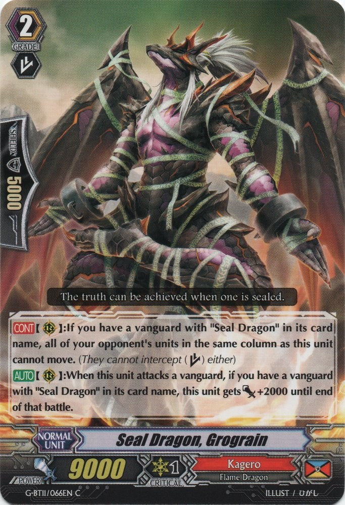 Image of Seal Dragon, Grograin (G-BT11/066EN) [Demonic Advent]