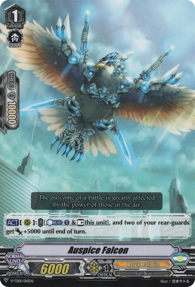 Image of Auspice Falcon (V-TD01/010EN) [Aichi Sendou]