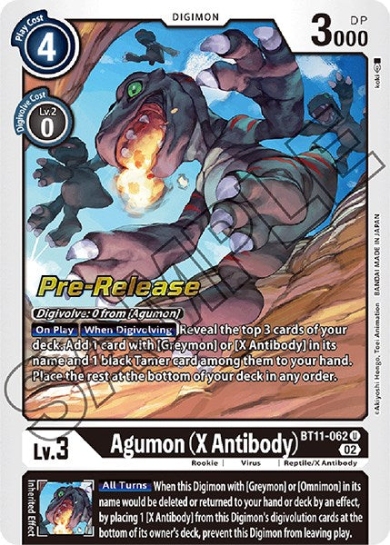 Image of Agumon (X Antibody) [BT11-062] [Dimensional Phase Pre-Release Promos]
