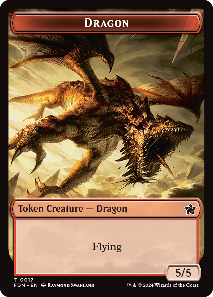 Image of Cat Beast // Dragon (0017) Double-Sided Token [Foundations Tokens]