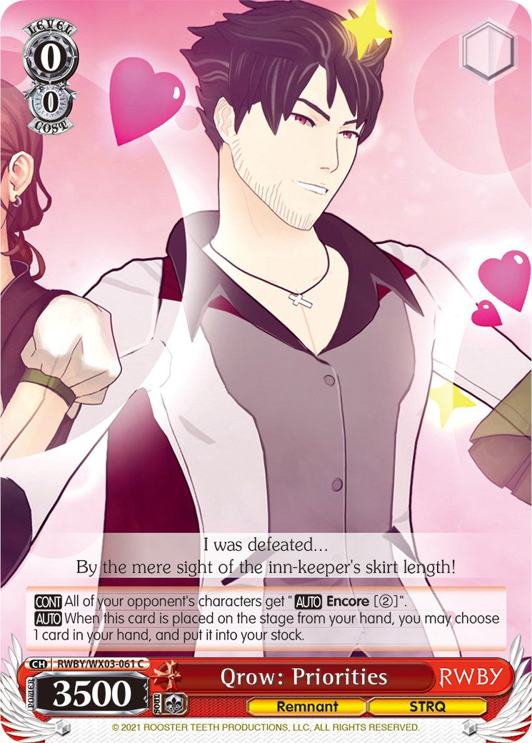 Image of Qrow: Priorities (RWBY/WX03-061 C) [RWBY]