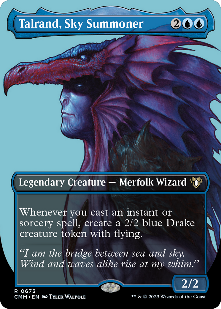 Image of Talrand, Sky Summoner (Borderless Profile) [Commander Masters]