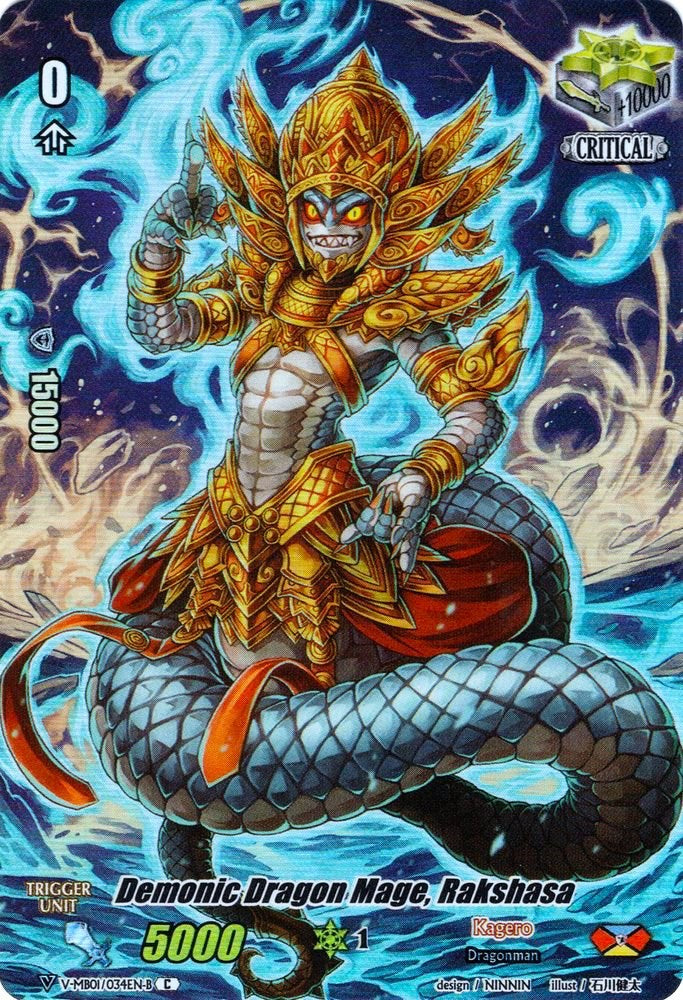 Image of Demonic Dragon Mage, Rakshasa (Full Art) (Parallel Foil) (V-MB01/034EN-B) [PSYqualia Strife]