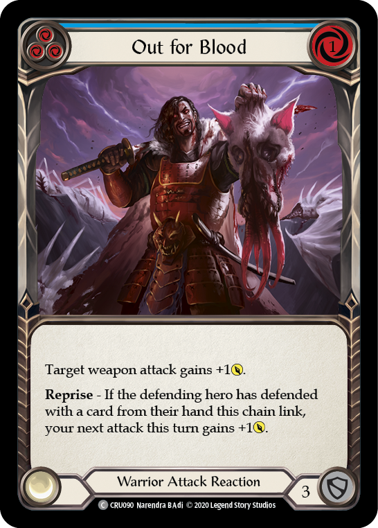 Image of Out for Blood (Blue) [CRU090] (Crucible of War)  1st Edition Normal