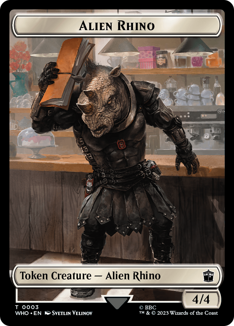 Image of Alien Rhino // Clue (0022) Double-Sided Token [Doctor Who Tokens]