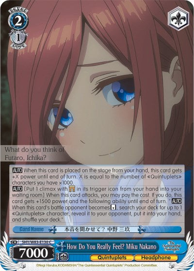 Image of How Do You Really Feel? Miku Nakano (5HY/W83-E130 C) [The Quintessential Quintuplets]