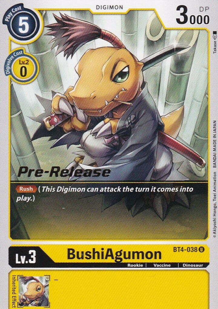 Image of BushiAgumon [BT4-038] [Great Legend Pre-Release Promos]