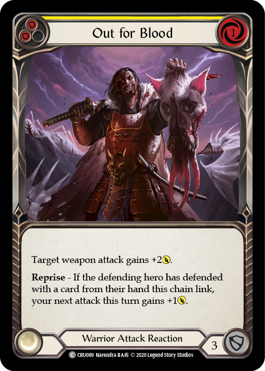 Image of Out for Blood (Yellow) [CRU089] (Crucible of War)  1st Edition Normal
