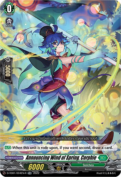 Image of Announcing Wind of Spring, Corphie (D-TD01/004EN-R) [Urara Haneyama -Bandmaster of Blossoming Bonds-]