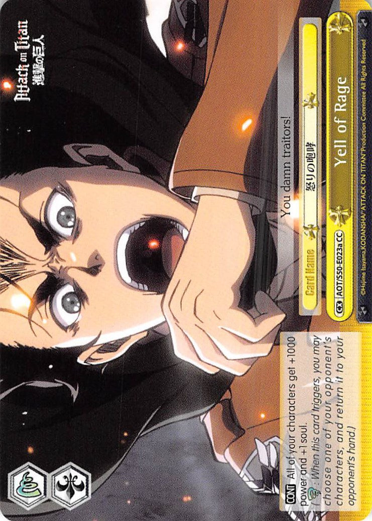 Image of Yell of Rage (AOT/S50-E023a CC) [Attack on Titan Vol. 2]