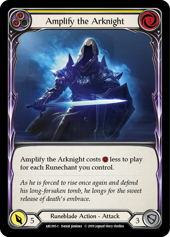 Image of Amplify the Arknight (Yellow) [ARC095-C] (Arcane Rising)  1st Edition Rainbow Foil