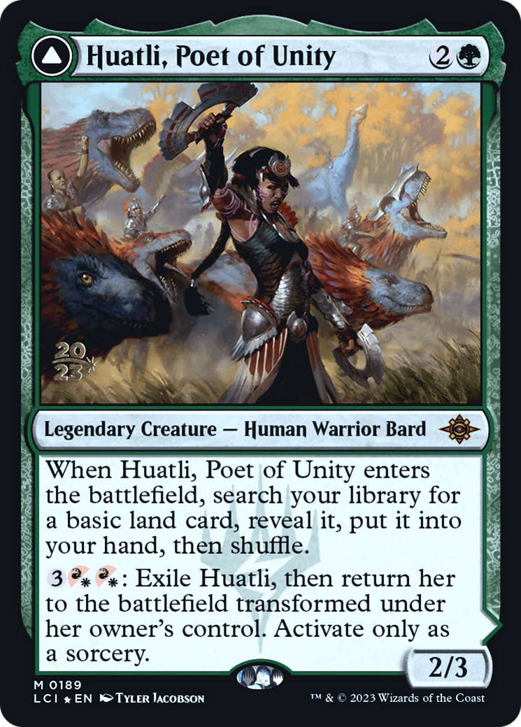 Image of Huatli, Poet of Unity // Roar of the Fifth People [The Lost Caverns of Ixalan Prerelease Cards]