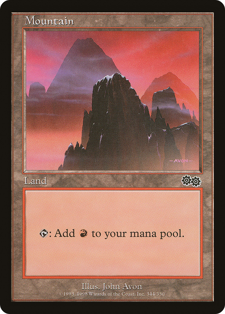 Image of Mountain (344) [Urza's Saga]