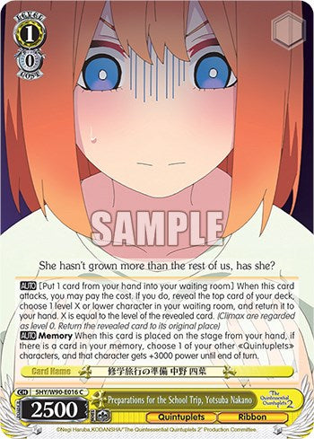 Image of Preparations for the School Trip, Yotsuba Nakano (5HY/W90-E016 C) [The Quintessential Quintuplets 2]