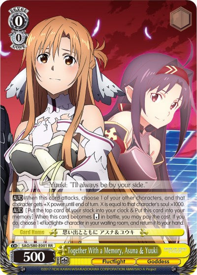 Image of Together With a Memory, Asuna & Yuuki (SAO/S80-E001 RR) [Sword Art Online -Alicization- Vol.2]