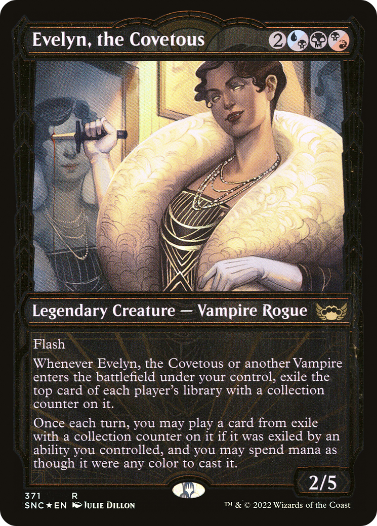 Image of Evelyn, the Covetous (Showcase Golden Age Gilded Foil) [Streets of New Capenna]