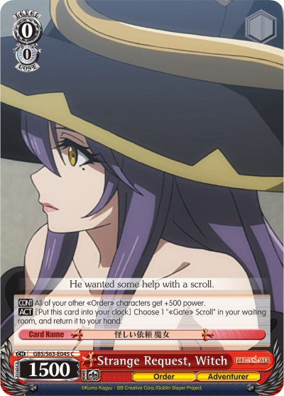 Image of Strange Request, Witch (GBS/S63-E045 C) [Goblin Slayer]