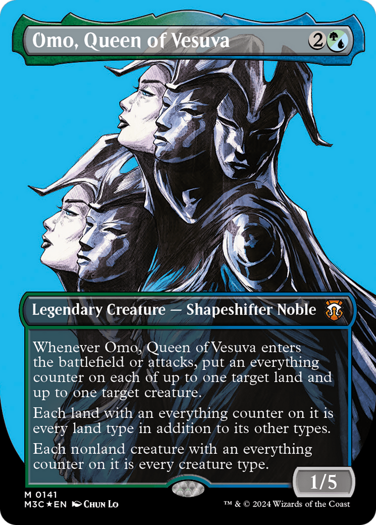 Image of Omo, Queen of Vesuva (Borderless) (Ripple Foil) [Modern Horizons 3 Commander]