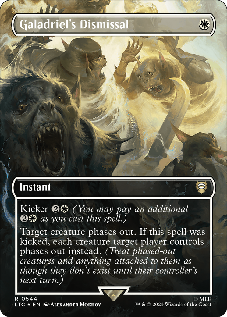 Image of Galadriel's Dismissal (Borderless) (Surge Foil) [The Lord of the Rings: Tales of Middle-Earth Commander]