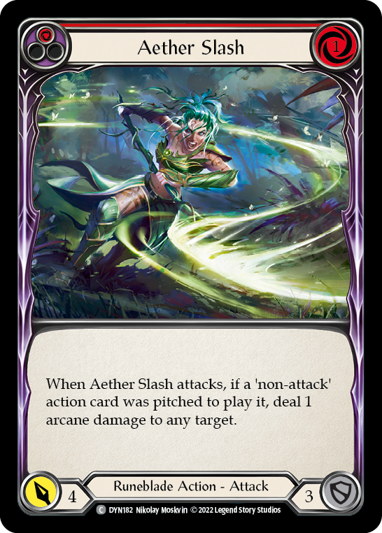 Image of Aether Slash (Red) [DYN182] (Dynasty)  Rainbow Foil