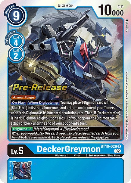 Image of DeckerGreymon [BT10-026] [Xros Encounter Pre-Release Cards]
