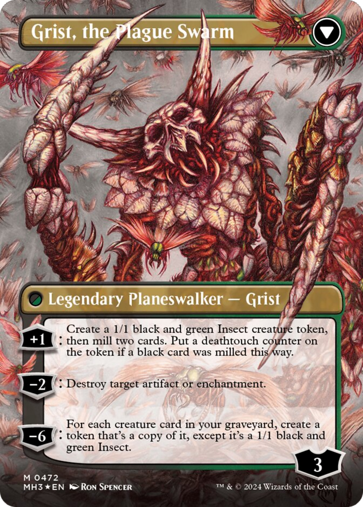 Image of Grist, Voracious Larva // Grist, the Plague Swarm (Borderless) (Textured Foil) [Modern Horizons 3]