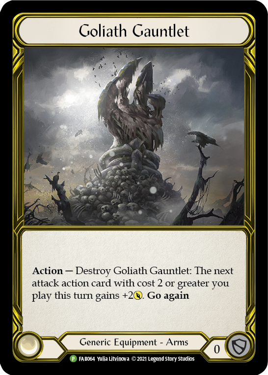 Image of Goliath Gauntlet (Golden) [FAB064] (Promo)  Cold Foil
