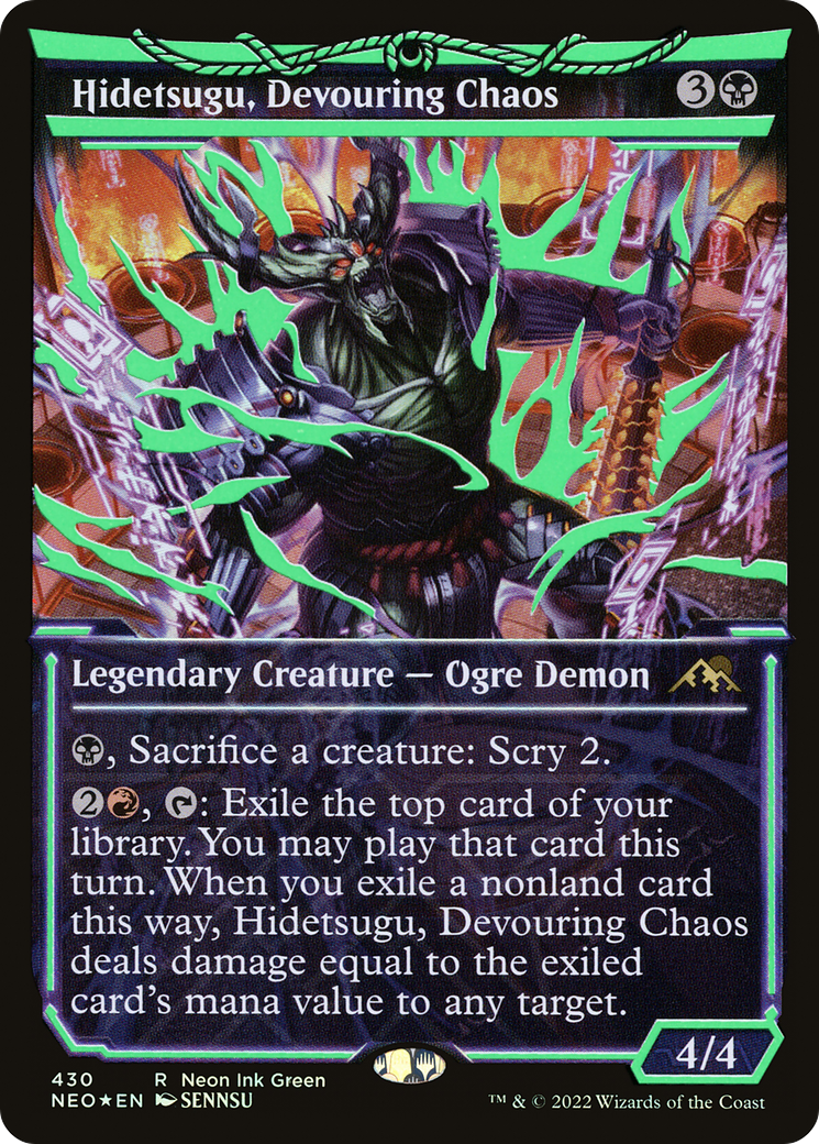 Image of Hidetsugu, Devouring Chaos (Neon Ink Green) [Kamigawa: Neon Dynasty]