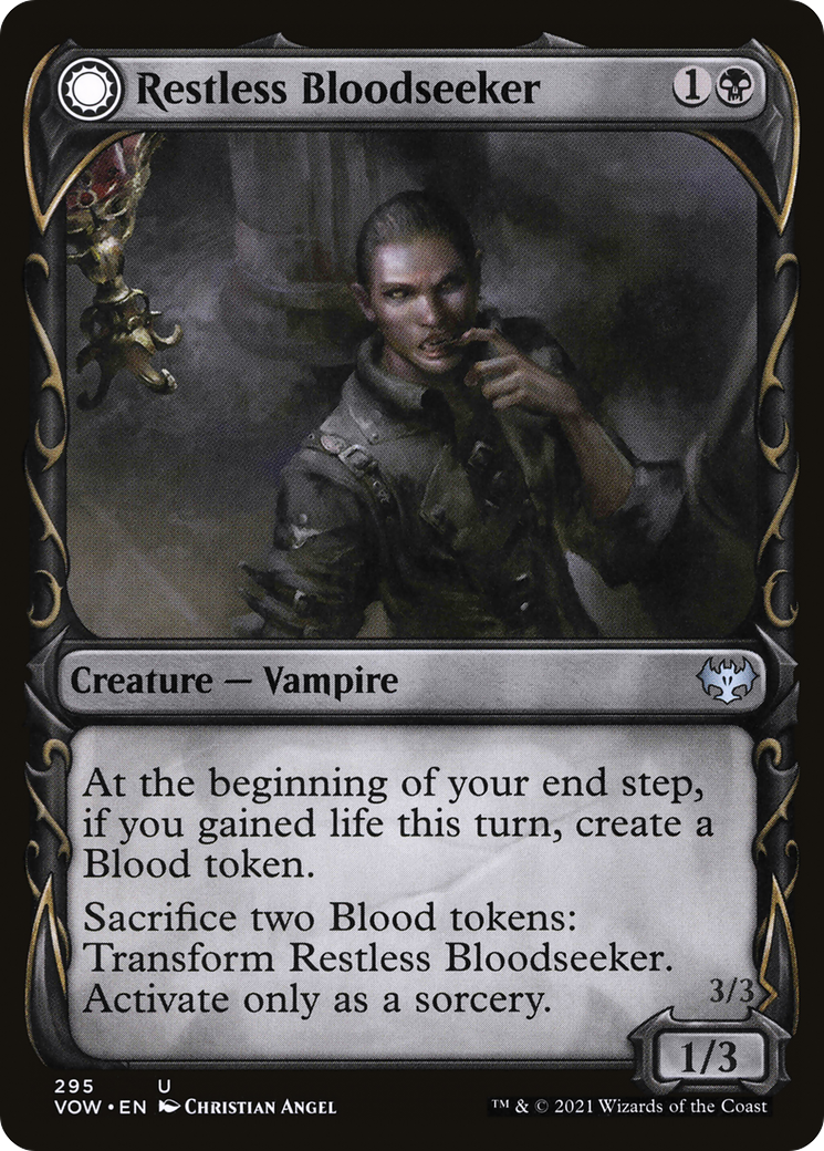 Image of Restless Bloodseeker // Bloodsoaked Reveler (Showcase Fang Frame) [Innistrad: Crimson Vow]