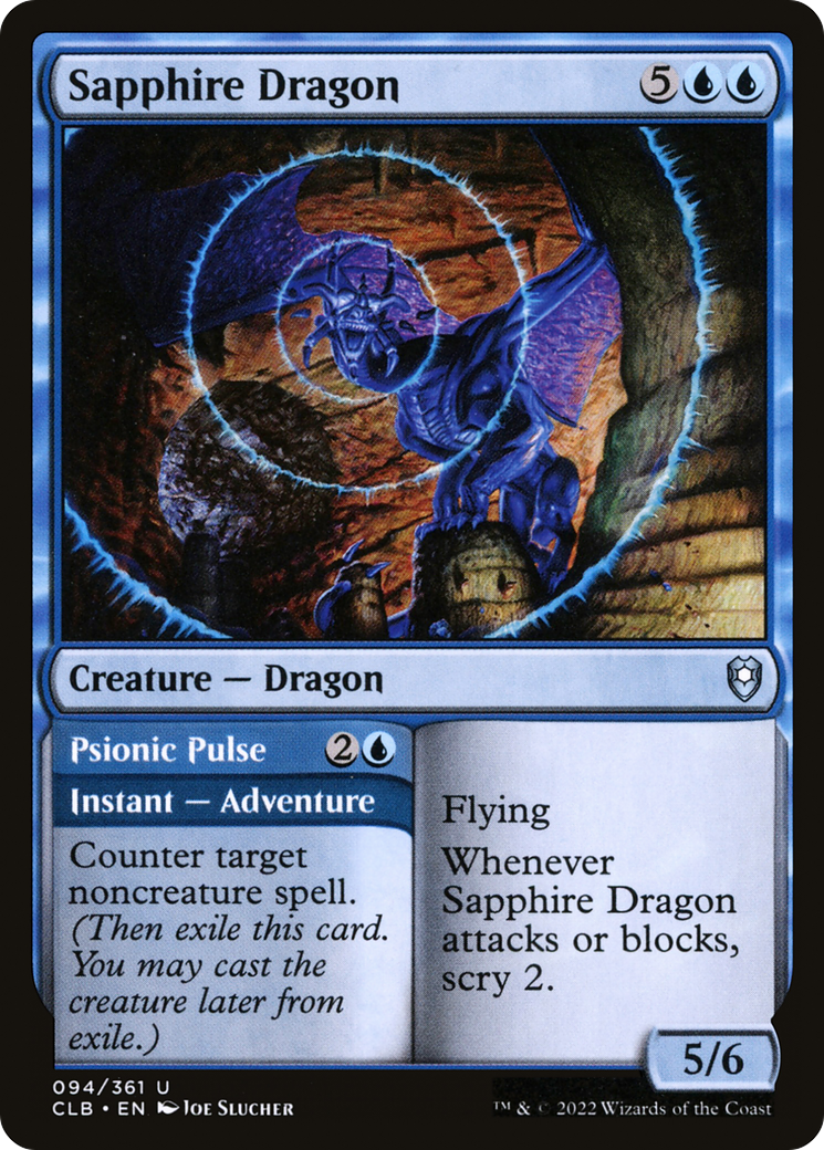 Image of Sapphire Dragon // Psionic Pulse [Commander Legends: Battle for Baldur's Gate]