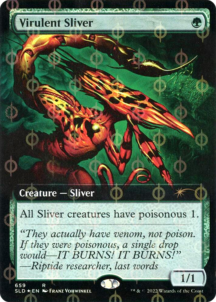 Image of Virulent Sliver (Extended Art) (Step-and-Compleat Foil) [Secret Lair Drop Promos]