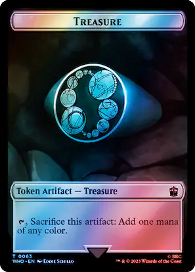 Image of Human Noble // Treasure (0063) Double-Sided Token (Surge Foil) [Doctor Who Tokens]