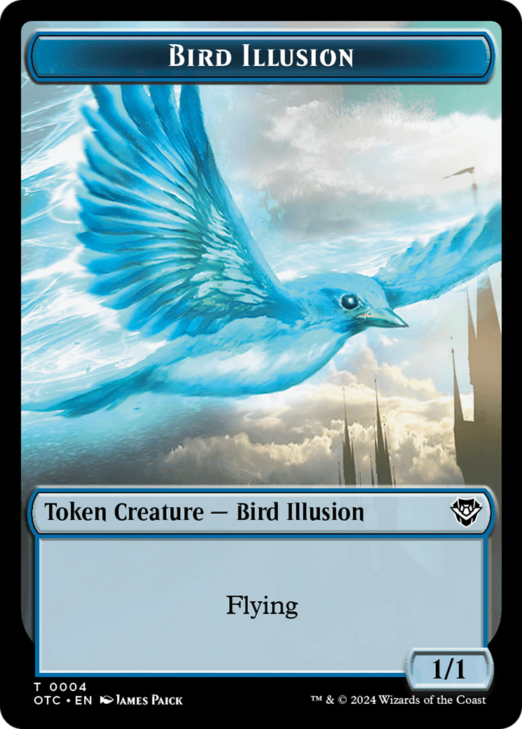 Image of Bird Illusion // Elemental (0014) Double-Sided Token [Outlaws of Thunder Junction Commander Tokens]