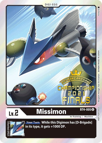 Image of Missimon [BT4-005] (2021 Championship Finals Event Pack Alt-Art Gold Stamp Set) [Great Legend Promos]