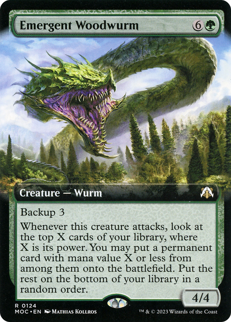 Image of Emergent Woodwurm (Extended Art) (MOC-124) - March of the Machine Commander: (Extended Art) Foil