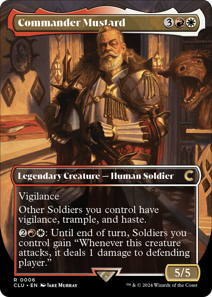 Image of Commander Mustard (Borderless) [Ravnica: Clue Edition]
